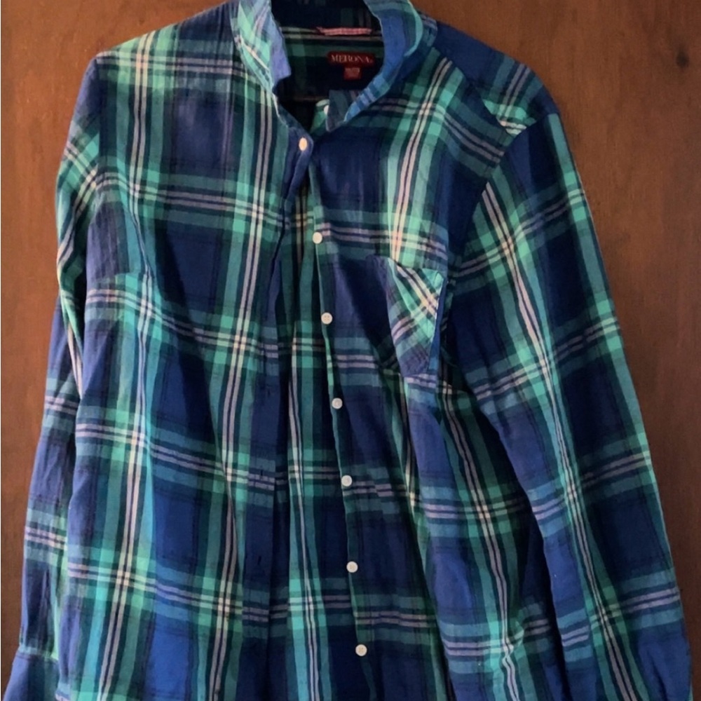 Women’s Blue Plaid Shirt